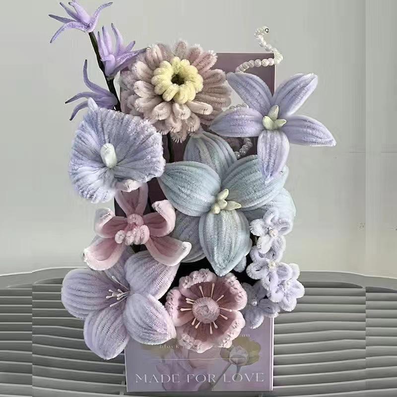 Handmade Sunflower & Tulip Pipe Cleaner Bouquet DIY Kit - Perfect Mother s Day Gift