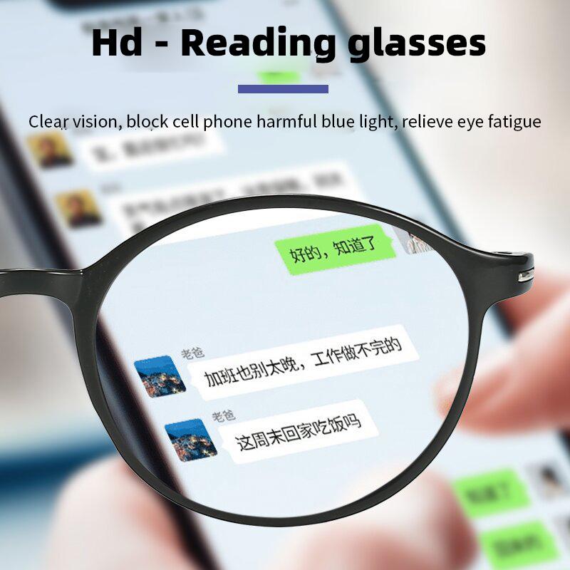 Fashion Reading Glasses Men Round Anti-Blue Light Women Computer Presbyopia Hyperopia Eyeglasses+1.0+1.5+2.0+2.5+3.0+3.5+4.0