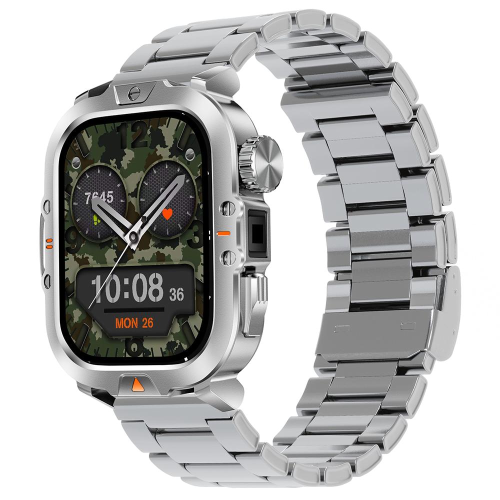 

Розумний годинник V17, сумісний з Bluetooth, дзвінки, монітор здоров я, мультиспортивний трекер, водонепроникний IP68 смарт-годинник, сталевий ремінець Silver