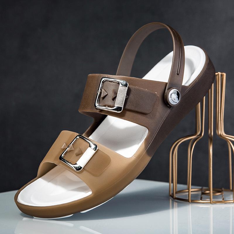 

Мужские летние сандалии на толстой подошве с закрытым носком для улицы и пляжа 2024 45 коричневый