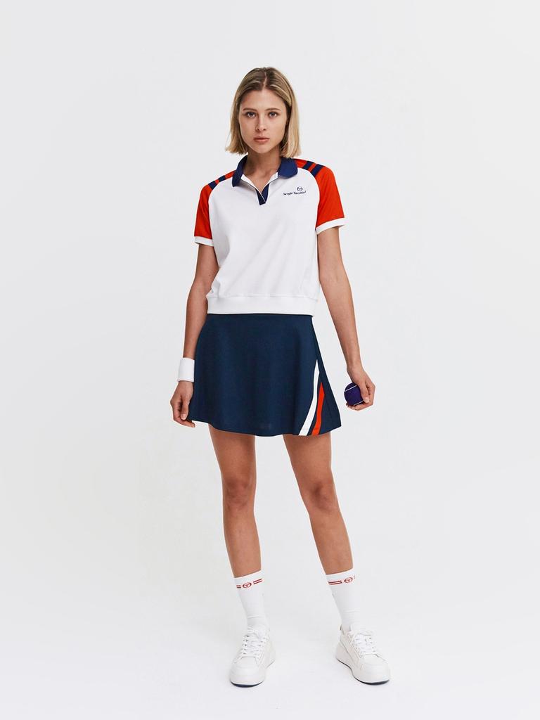 SERGIO TACCHINI W Oscuro Poly Striped Skirt (Navy)