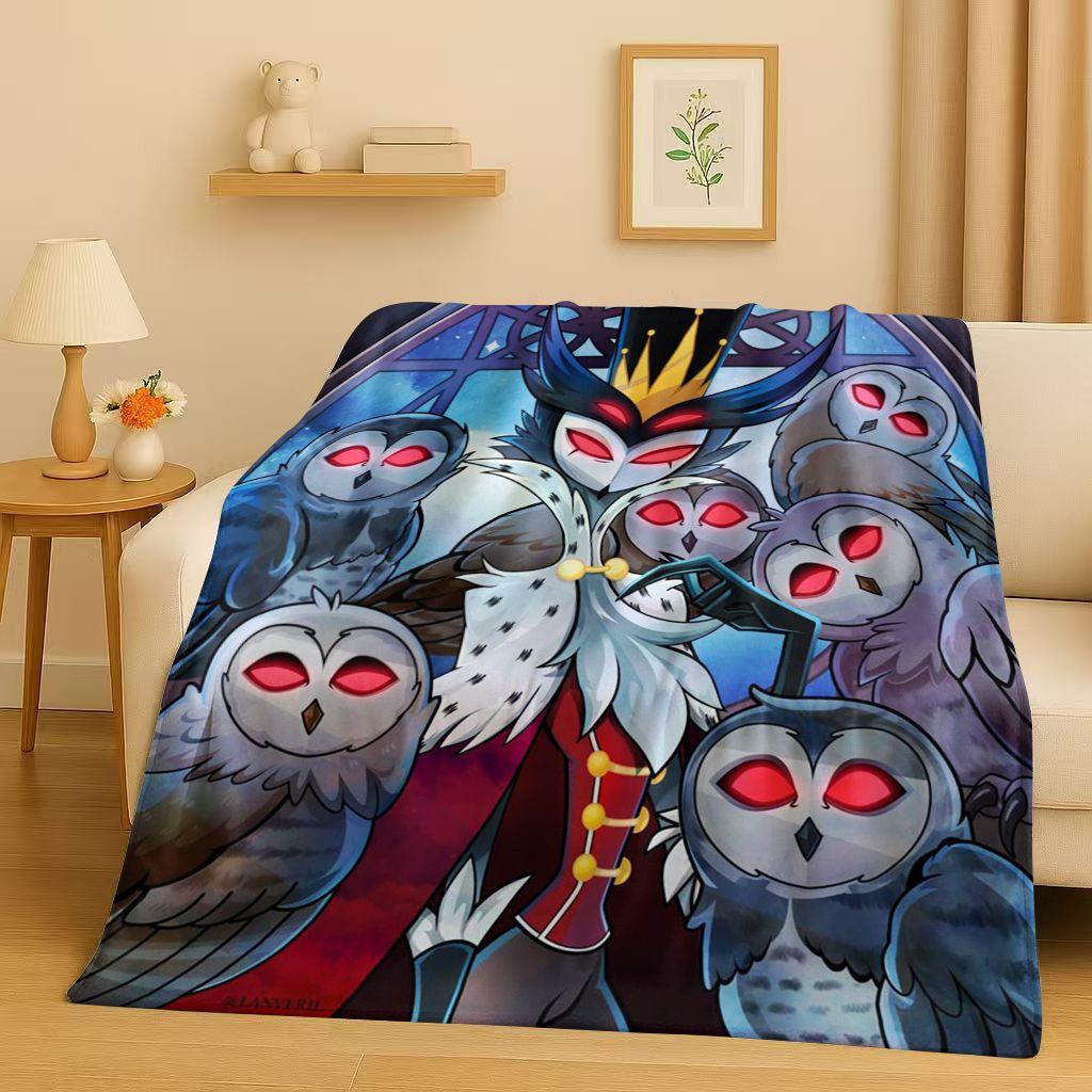 3D Cartoon H-Hazbin Hotel Angel Dust Alastor Flannel Blanket,Soft Warm Plush Throw for Home Bedroom Bed Sofa Cover Office Gift