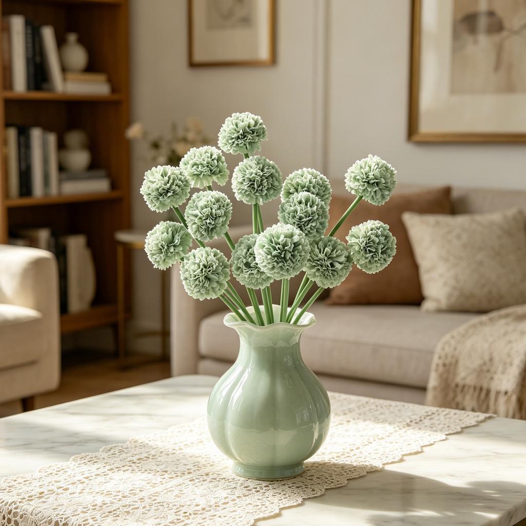 Artificial Flowers Silk Mini Ball Chrysanthemum Home Room Wedding Bridal Bouquet Decora Festival Outdoor Yard Garden DIY Gifts