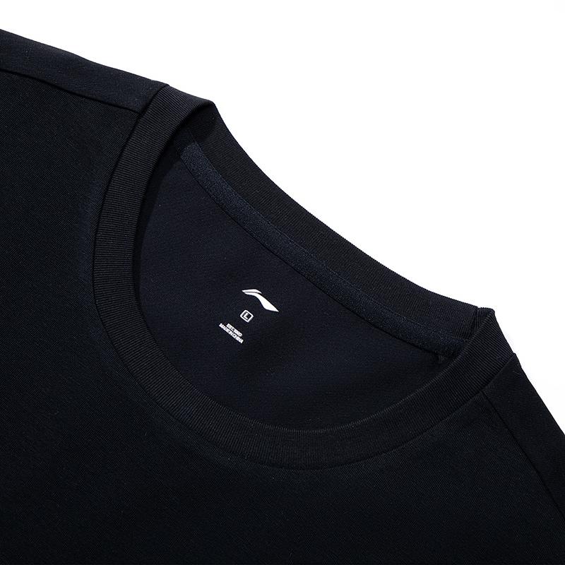 Li Ning T Shirts Unisex Black Crew Neck AHSW845-1