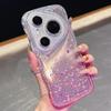 KEYSION Gradient Transparent Glitter Jewelle Phone Case for Huawei Pura 70 80 Pro 70 Ultra Lens Protector Shockproof Back Cover