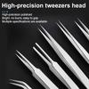 6Pcs Stainless Steel Tweezers Repair Tool Industrial Precision Bent Straight Tweezers Repair Tool