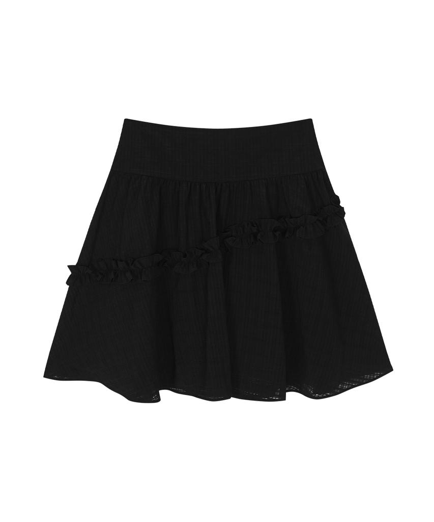Aejeuon Berry Frill Skirt / Black