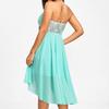 Women Party Full Dress Off Shoulder Waist Chiffon Bandeau Irregular Dress