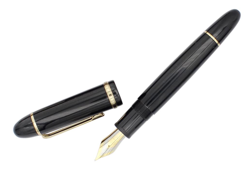 Gullor X159 Fine Nib Fountain Large Gold Gift Black Pen, Acrylic, Size, Trim, Boxed,