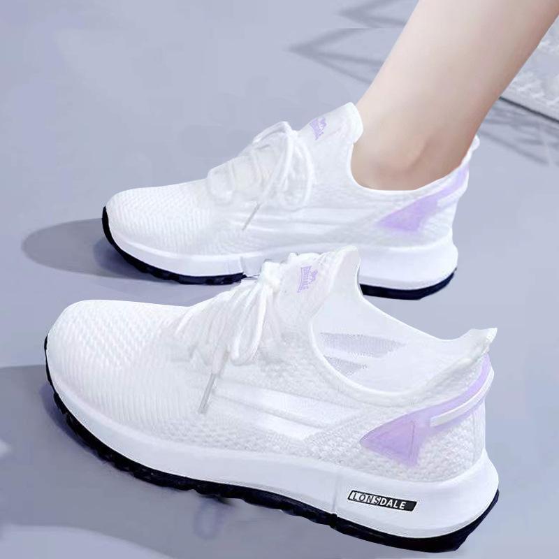

Trendy Women s Sports Shoes 2026 Autumn New Mesh Breathable Casual Slope Heel Sports Vulcanized Shoes Zapatillas De Deporte 36 белый