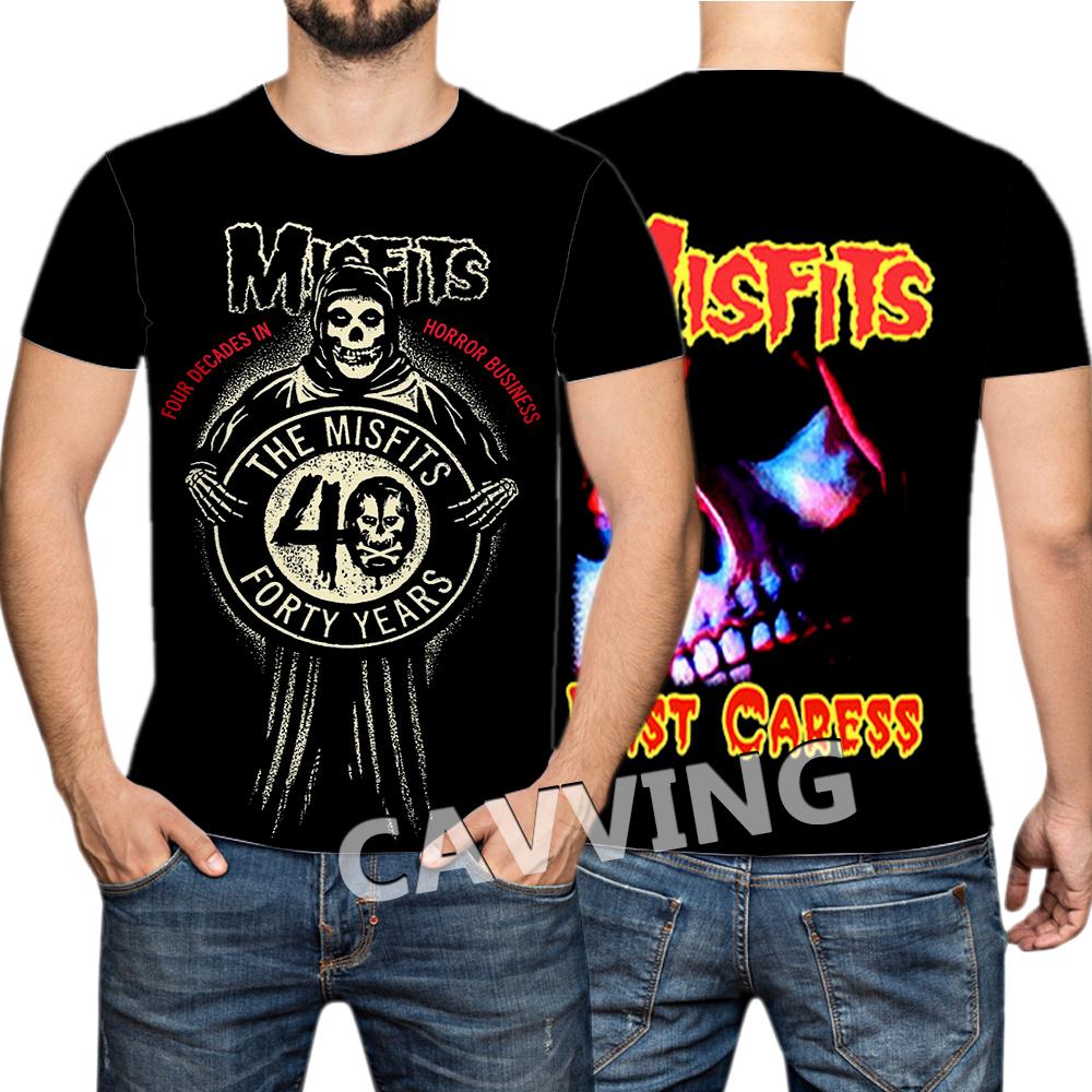 T-shirt Rock Band Misfits Estivi Stampa 3D Streetwear Uomo Donna Moda Maglietta a Maniche Corte T-shirt Top Abbigliamento Uomo