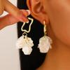 New Exquisite Temperament Pearl Shell Flower Dangle Earrings for Women Charm Summer Beach Korea Earring Jewelry Accessory Gift