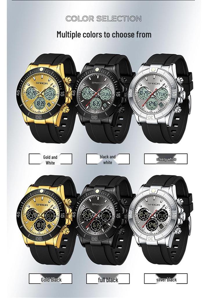 Reloj Electrónico Impermeable de Moda SANDA para Adolescentes - Cronómetro Deportivo Multifuncional de Doble Pantalla