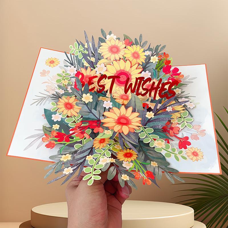 3D Fold Out Butterfly Flower Greeting Card Handmade High Quality Paper Up Card for Graduation Business Holiday Gifts