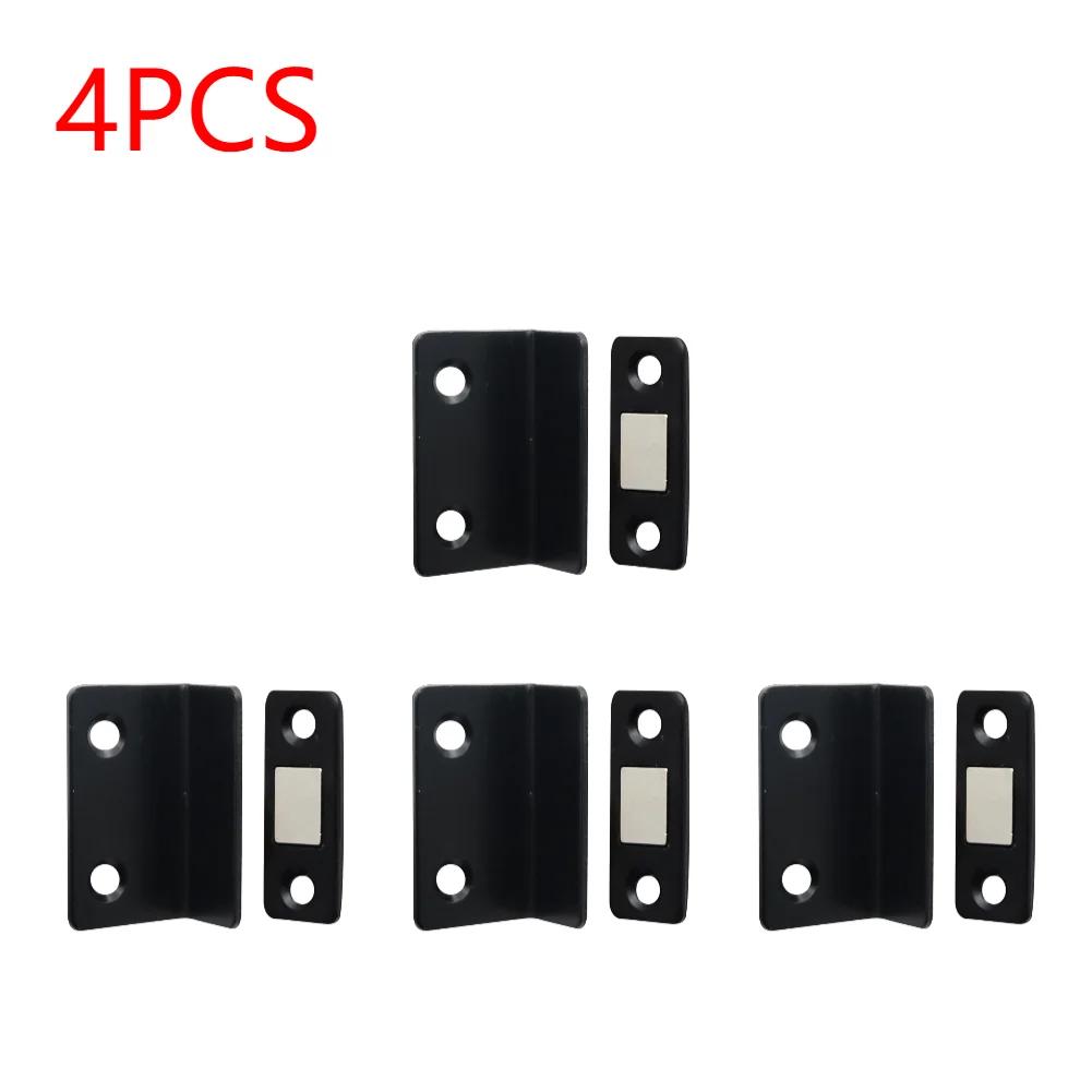 Strong Magnetic Cabinet Catches Punch Free L-Shaped Sliding Door Stop Ultra Thin Invisible Anti Collision Furniture Hardware