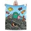 Chibi Monster Island Buddies Fleece Throw Blankets 80S Blanket For Sofa Office Super Soft Bed Rug