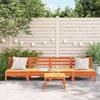 Garden Sofas Without Armrests 4 Pcs Wax Brown Solid Pine Wood