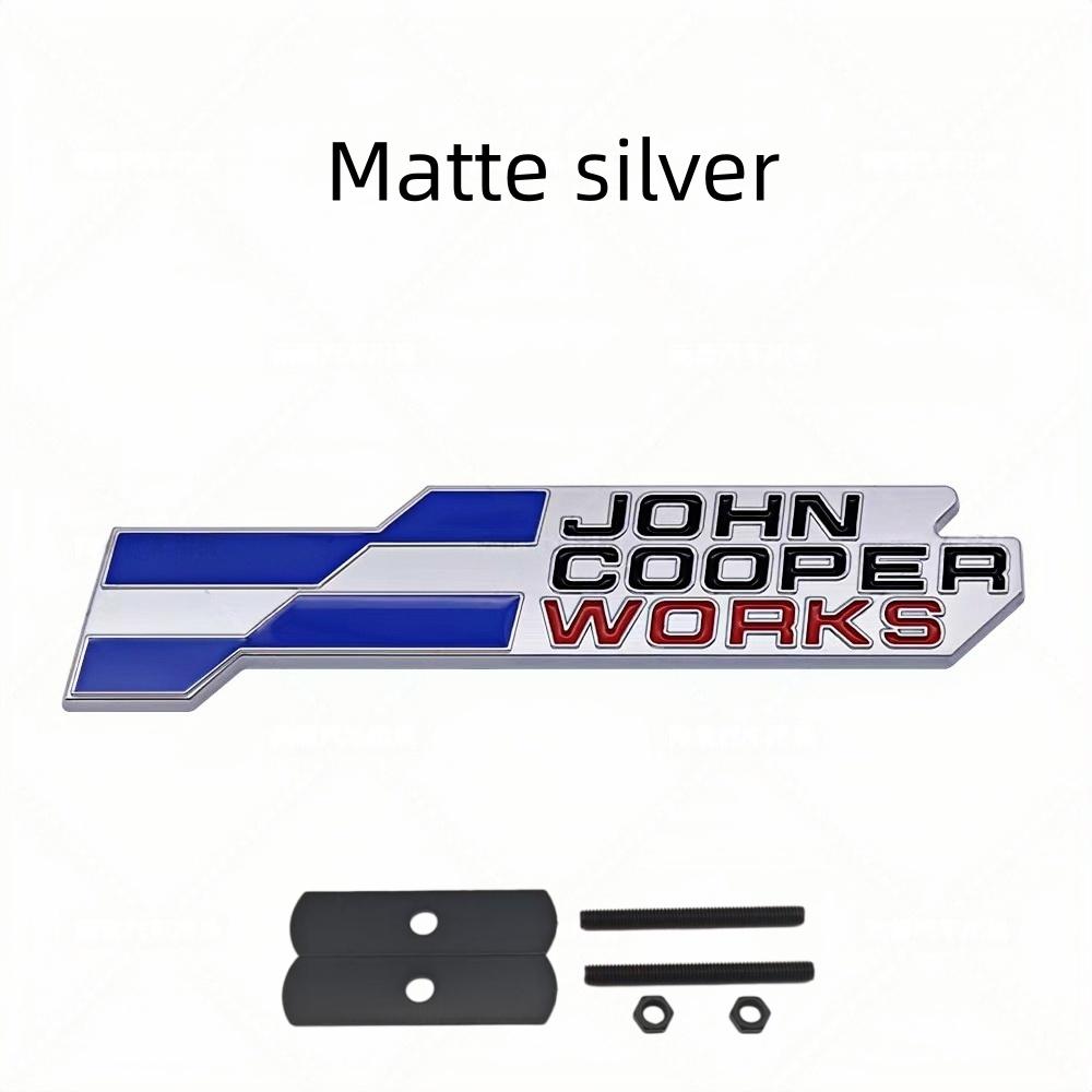 Adesivo Distintivo Metallo 3D JCW John Cooper Works Griglia Anteriore Emblema Portellone Posteriore Decalcomania