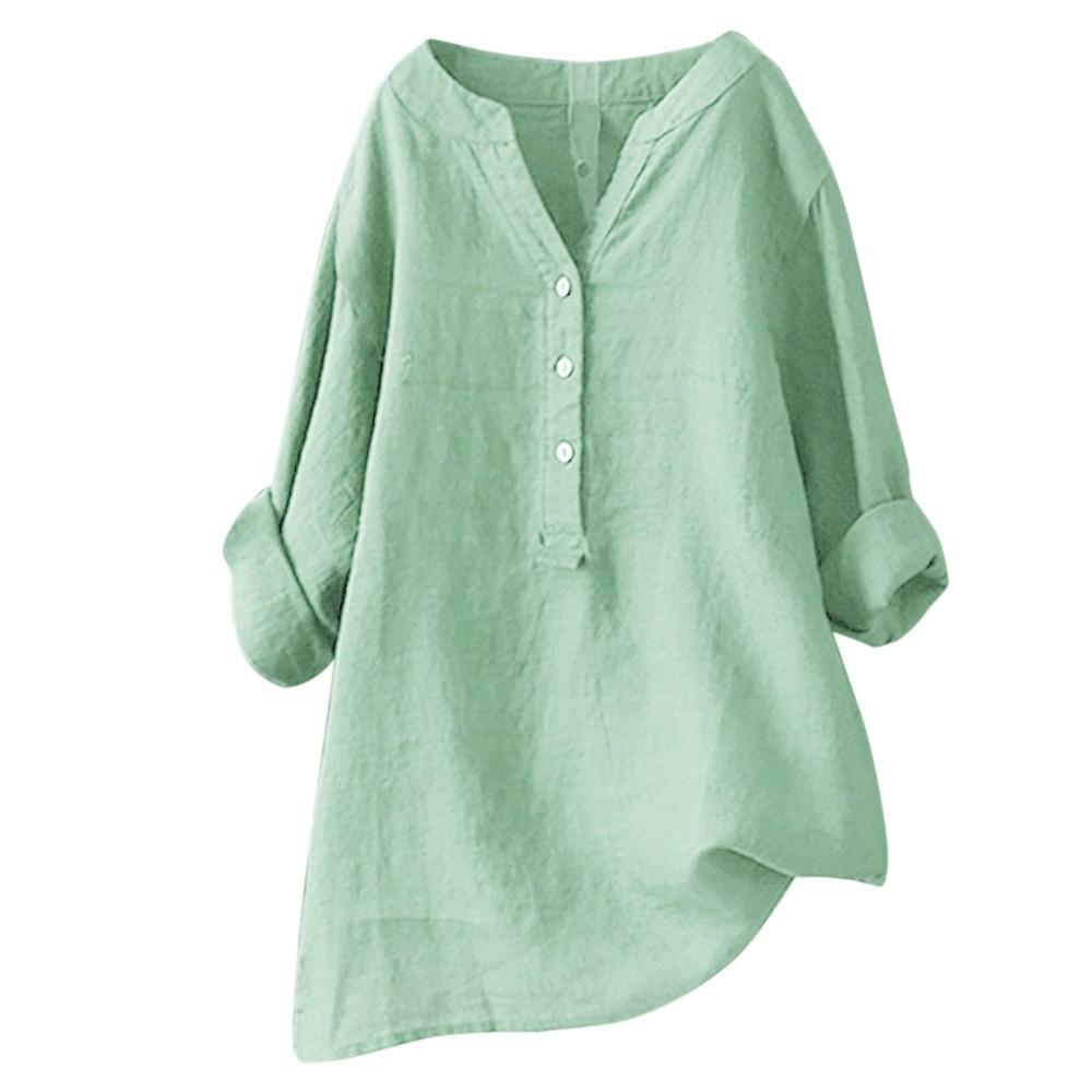 Sommer Beiläufige Lose Baumwolle Leinen Bluse Plus Größe Shirt Frauen Langarm Oversize Bluse Vintage Lose Blusas Frühling
