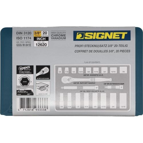 SIGNET 3/8 Drive 20-Piece Inch Socket Wrench Set 12620