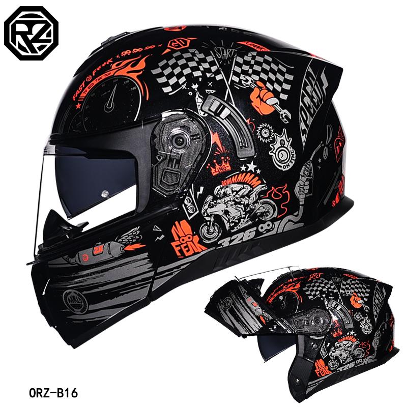 2025 Orz motorcycle helmet, men's and women's reversible helmet, motorcycle half full helmet, cool street bike all year round