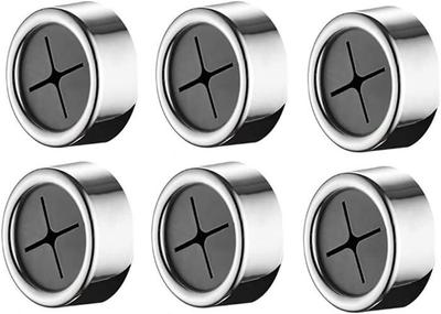 Kendinden yapışkanlı bulaşık bezi tutucu - Aksesuar - 6'lı set - Yuvarlak vantuz - Delmeden - Gümüş renkli metal
