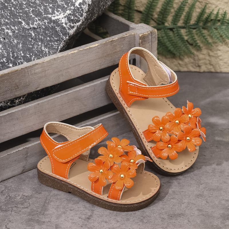 Girls' Floral Sandals Cute Princess Style Soft-Sole Sweet Shoes for Toddlers Cute Girls Shoes Casual Girls Shoes