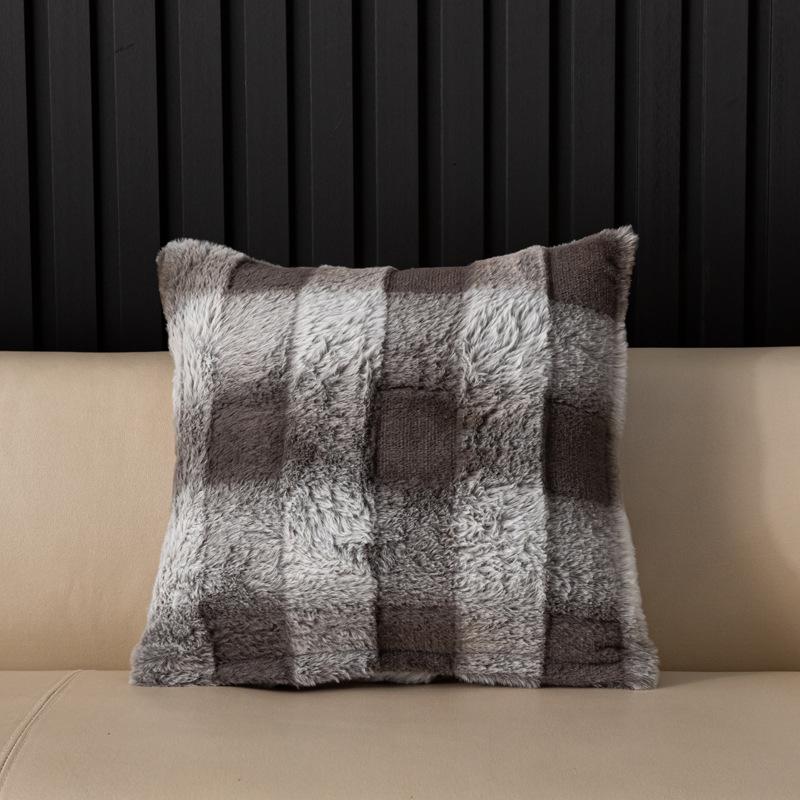 45x45cm Autumn and Winter Plain Pillowcase Cojines Rabbit Plush Double-Sided Velvet Headboard Pillow Cushion Cover Decor Home
