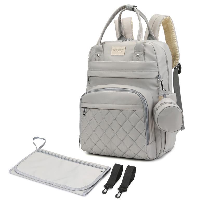 Portable Folding Diaper Bag: Large Capacity Shoulder Bag for Travel, Stroller Hanging, with Baby Bottle Holder and Changing Pad