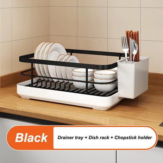 Kitchen Dish Storage Drainer Bowl Rack Sink Shelf Multifunctional Dish Drainer Countertop Chopsticks and Dishes Organizer