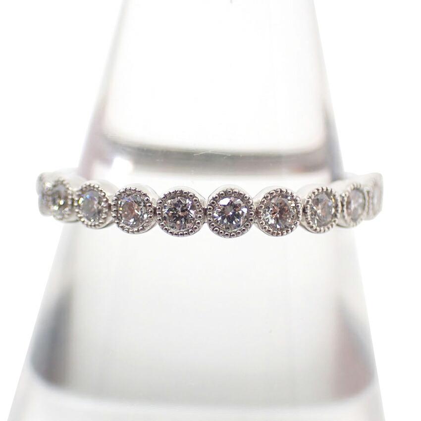 

[Pre-owned] K.uno/Pt950/Diamond/Half Eternity Ring/Size 12/j53-4