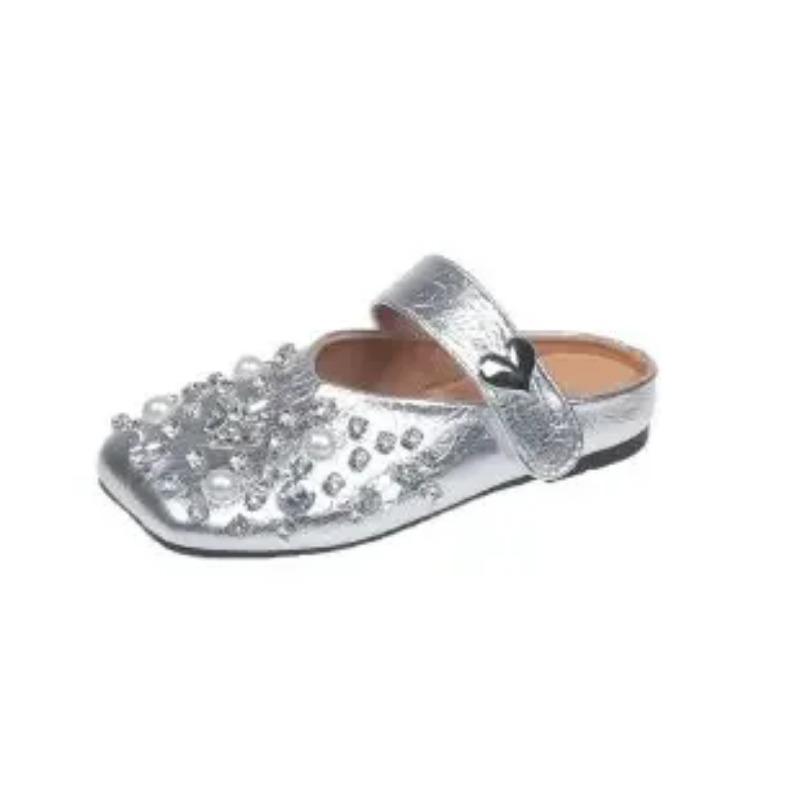 

Женские туфли с пряжкой и ремешком, женские туфли на плоской подошве, модные, с бисером, ежедневные бестселлеры, женские туфли на плоской подошве, новые, с квадратным носком, на низком каблуке 35 серебряный