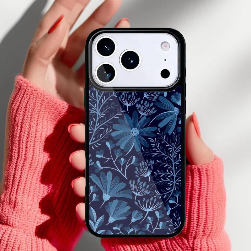 Retro Flower Leaves Graffiti Phone Case for iPhone 17 Air 16e 15 14 13 Pro Max Back Cover for 12 11 Pro Coque