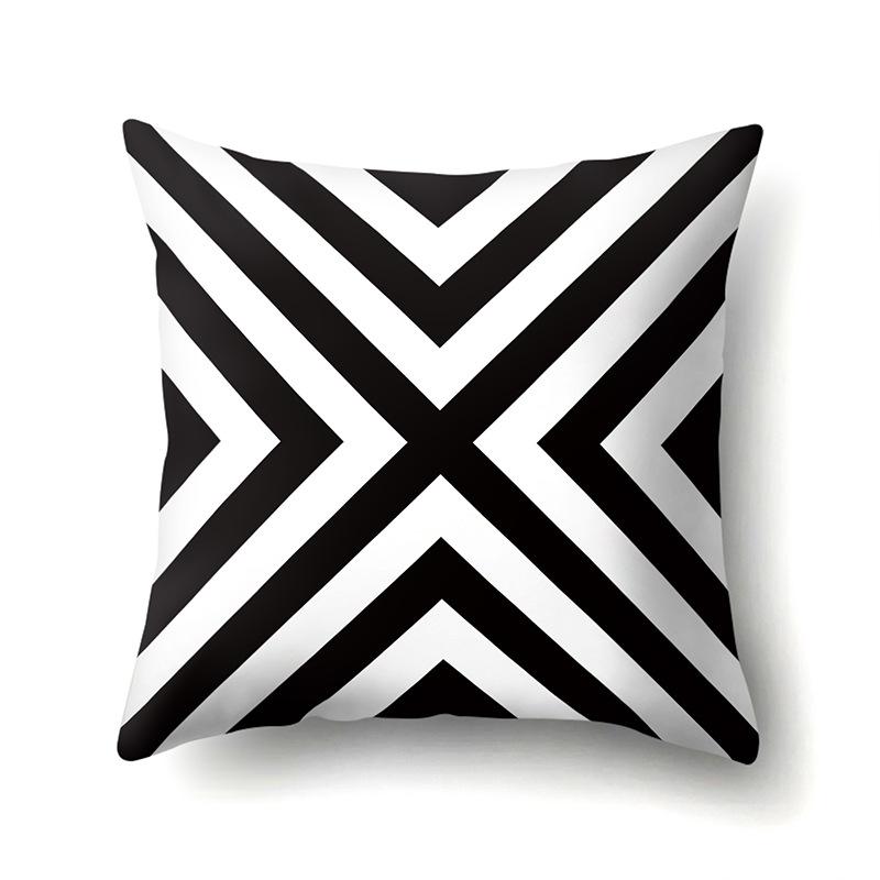Polyester Pillow Case Geometric Decoration Home Petal Strip Printed Cushion Cover Bedside Cushion Cover Waist Cushion Cover