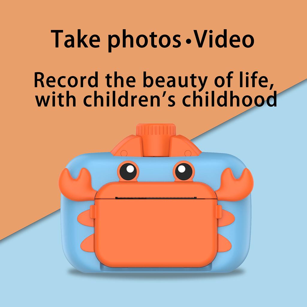 Aranyos gyerek azonnali fényképezőgép 1080P Kids digitális fényképezőgép Gyermek azonnali nyomtatási kamera 180 fokkal forgatható