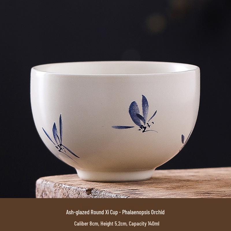 Cross-Border Ceramic Ash Ink Wash Landscape Tea Cup - Custom Logo