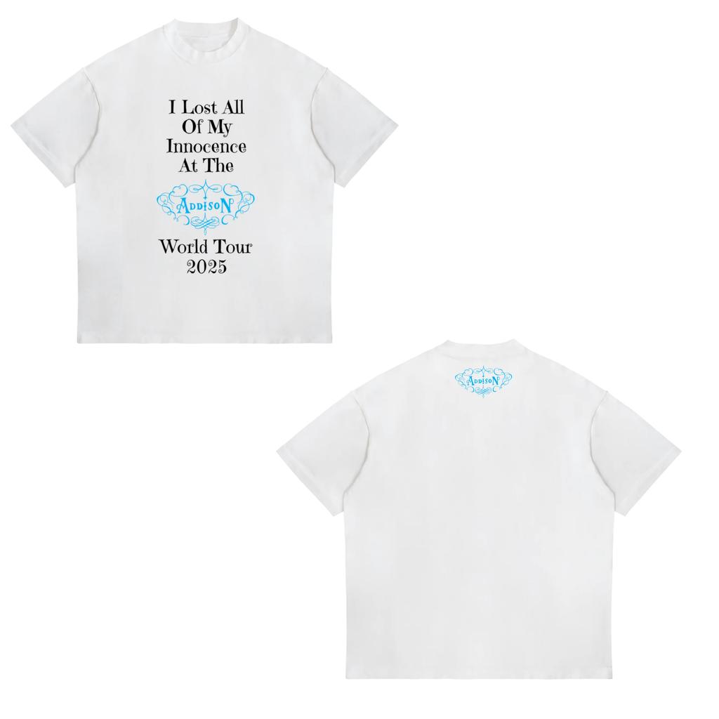 Addison Rae 20252026 Tour Vintage Graphic T Shirt Unisex Women Fashion Aesthetics Tshirt Shortsleeved Cotton Harajuku Tshirts
