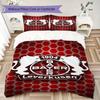 Bayer 04 Leverkusen Muster Bettwäsche-Steppdecken-Set Bettdeckenbezug Kissenbezug Heimdekoration Geburtstagsgeschenk (1 Bettbezug + 2 Kissenbezüge (ohne Füllung))
