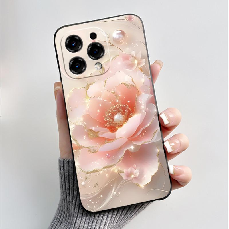 Printed Phone Case For DooGee N55/N55 Plus/N55 Pro Funda Capa Soft Silicone Black Shell Cover Cute Flower Cartoon Casing Coque