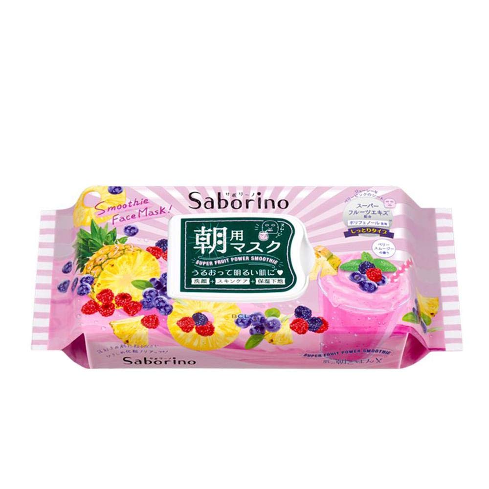 Saborino Morning Sheet Berry Smoothie 28 Sheets Mask, Scent,