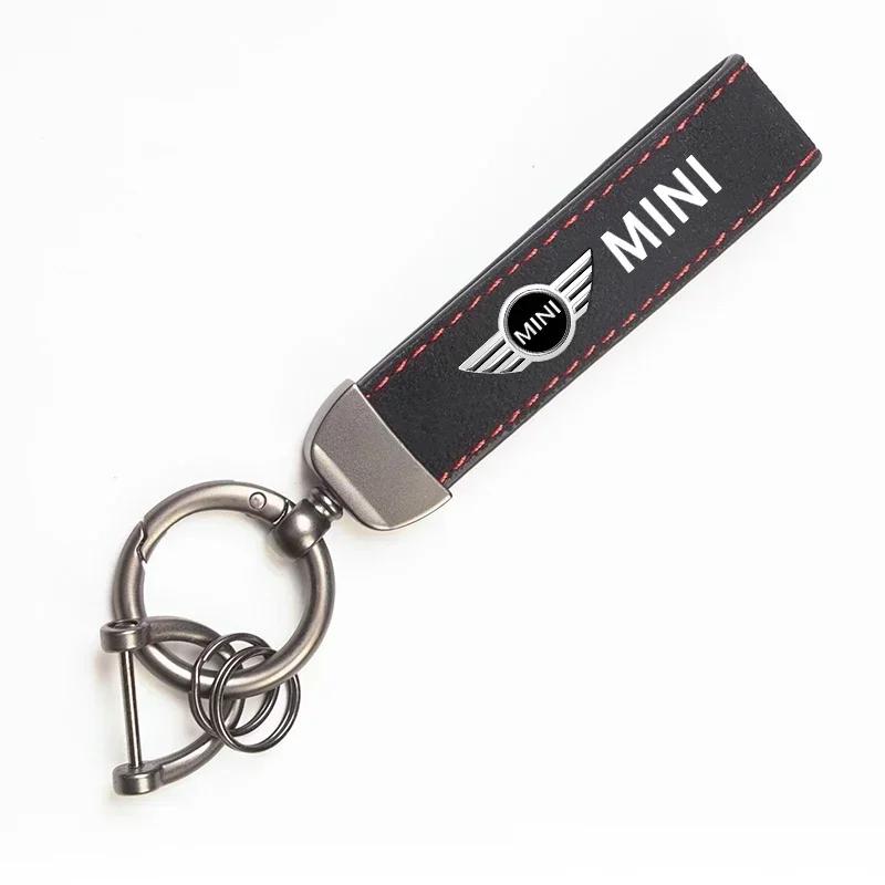 -Suede Car Styling Keychain Keyring Metal Key Chain Pendant For BMW MINI WORKS One Cooper JCW Countryman R58 R57 R56 R55 F55 F56 mkhr65