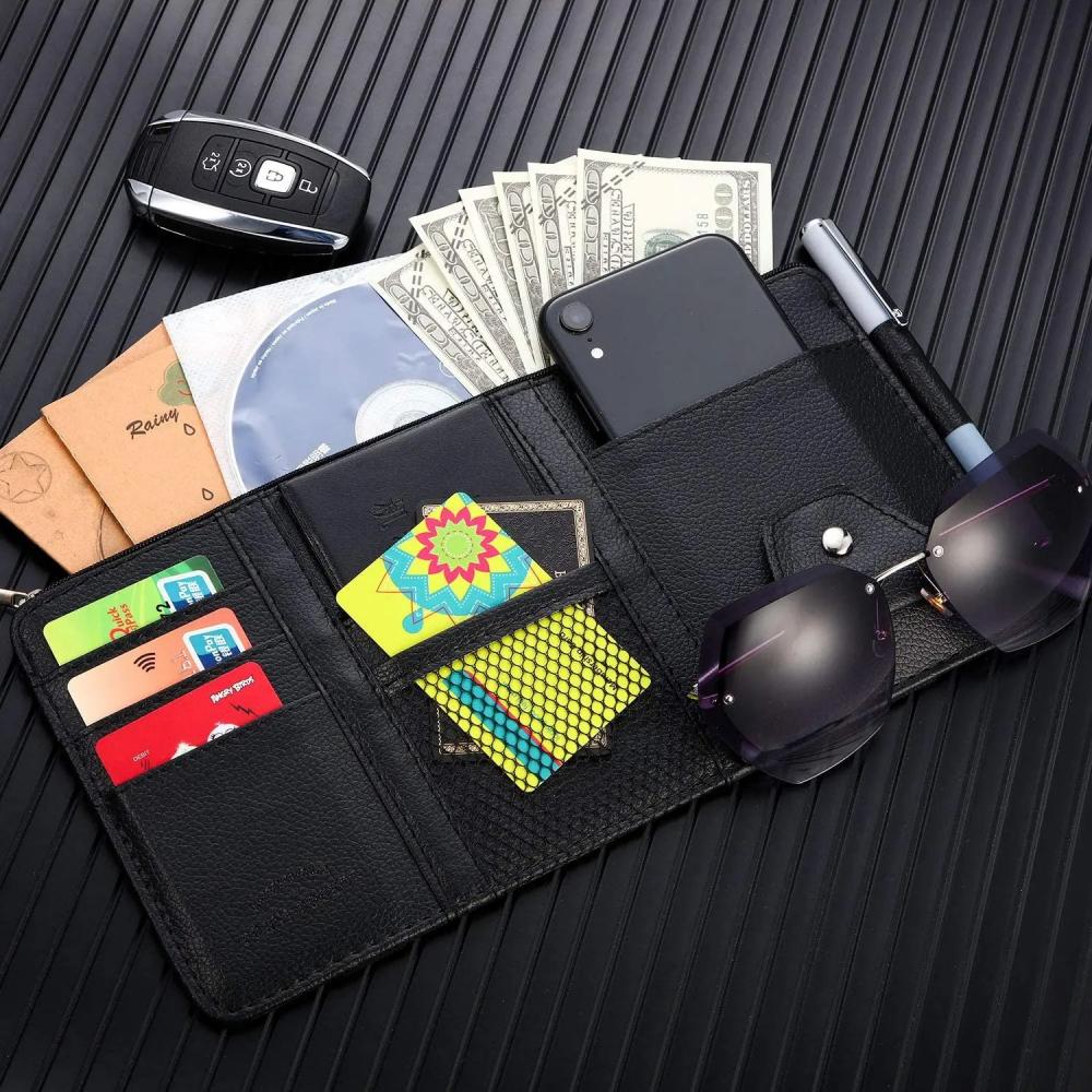Car-shaped Sun Visor Storage Box, Car Sun Visor Storage Bag, Car Sun Visor Storage Box, Zipper Card Holder Storage