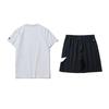 Li Ning Basketball Print Round Neck Pullover Short Sleeve T-Shirt Fashion Loose Versatile Shorts Casual Sports Suit AHST467-1+YKSV197-2