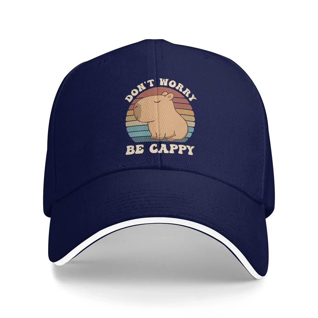 Rodent Capybara Sun Baseball Cap Summer Unisex Unisex Dont Be Worry Be Cappy Print Hip Hop Hats Casual Camping Baseball Caps