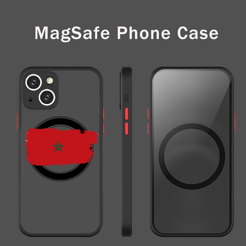 

Чехол для телефона с флагом Марокко, прозрачный магнитный магнит Magsafe для iPhone 13 12 11 Pro Max Mini, чехол для беспроводной зарядки iphone 13 mini