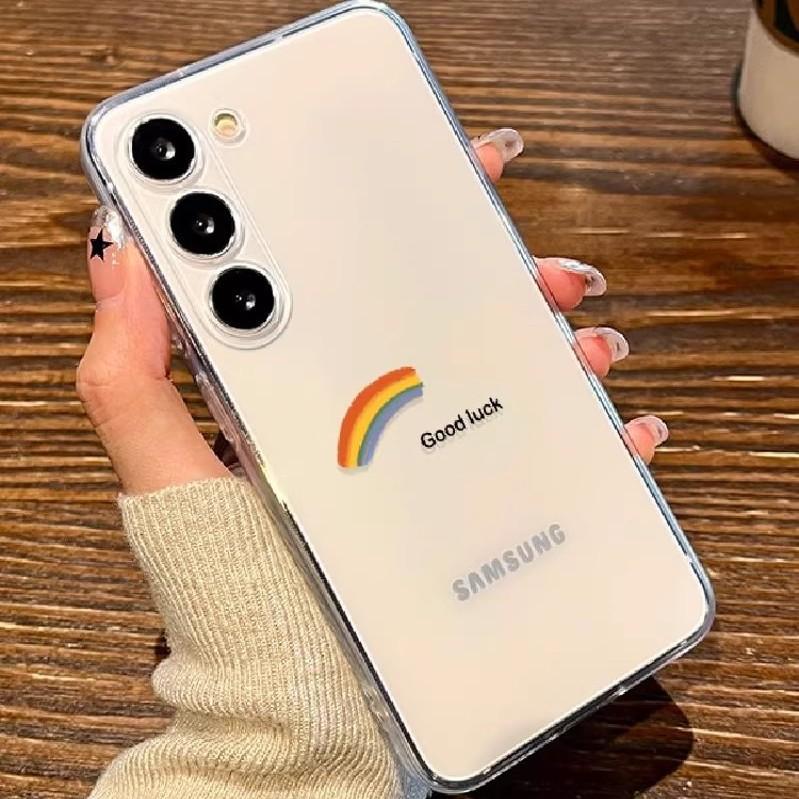 Applicable to Samsung s26 mobile phone case Lucky Rainbow Galaxy S25 transparent 24Ultra summer s23 + soft case