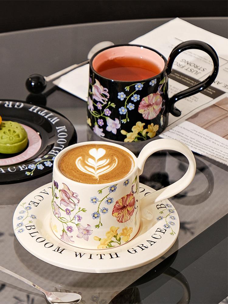 Ceramic luxury coffee cup with high aesthetic value, water cup for couples, afternoon tea mug