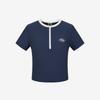 Half Zip Stretch Short Sleeve Swimwear