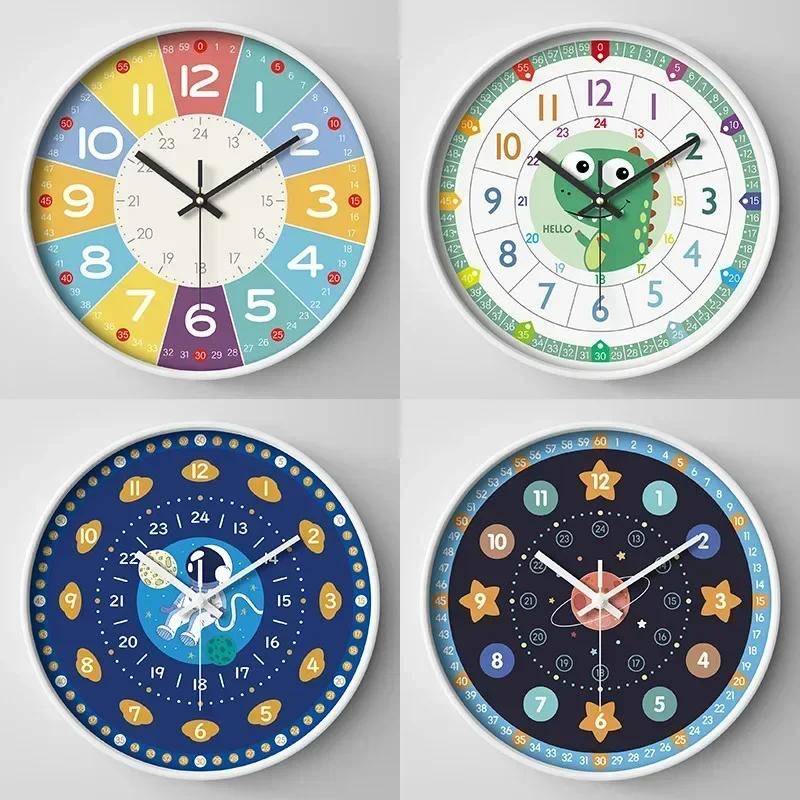 Neue 8 Zoll Runde Wanduhr Modernes Design Leise Zeitmesser Für Kinder Wohnzimmer Schlafzimmer Lernuhren Dekorationszubehör