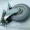 Silent Grey Dome Swivel Caster with TPR Flat Brake, Double Bearing, Medium Duty.